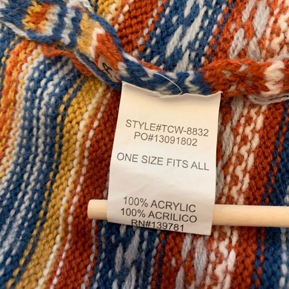 Tea & Cup Los Angeles Southwest Striped Fringe Cardigan OS - Picture 8 of 9